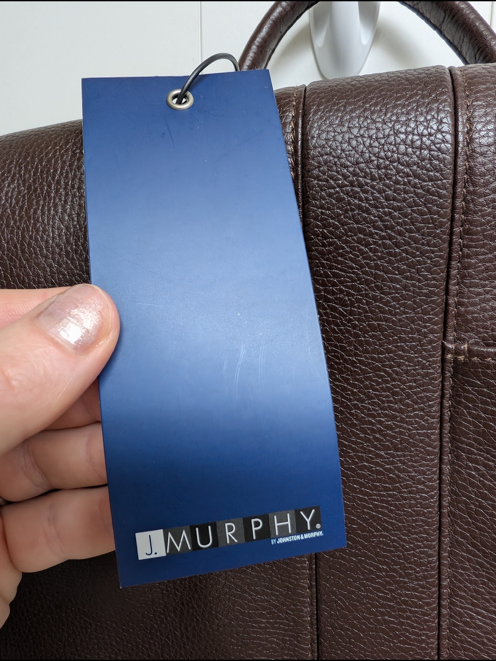 Johnston & Murphy Dark Brown Leather Messenger Bag, J Murphy - Picture 3 of 11